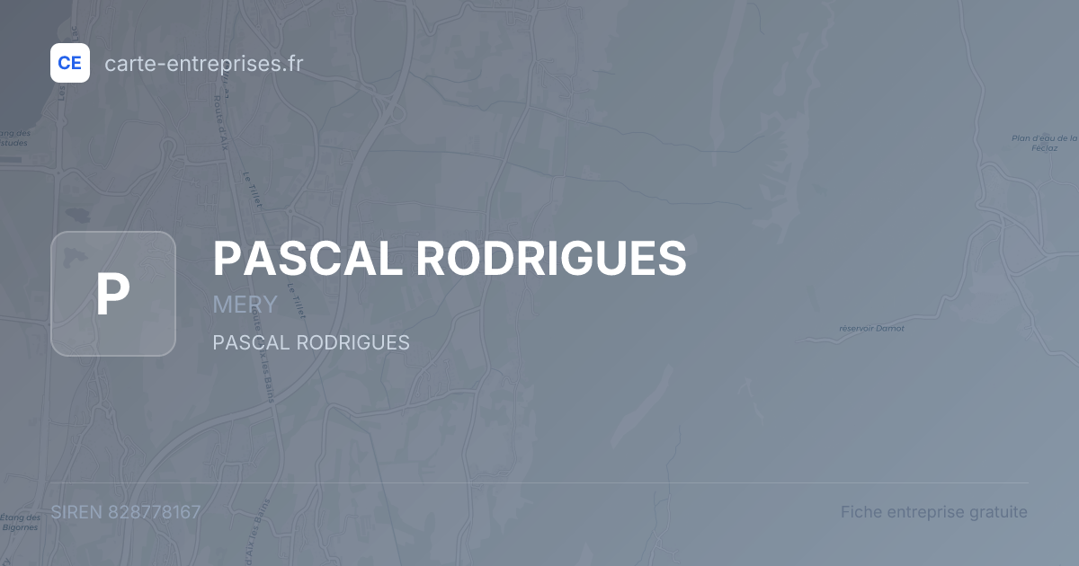 PASCAL RODRIGUES — 828778167 — fiche entreprise