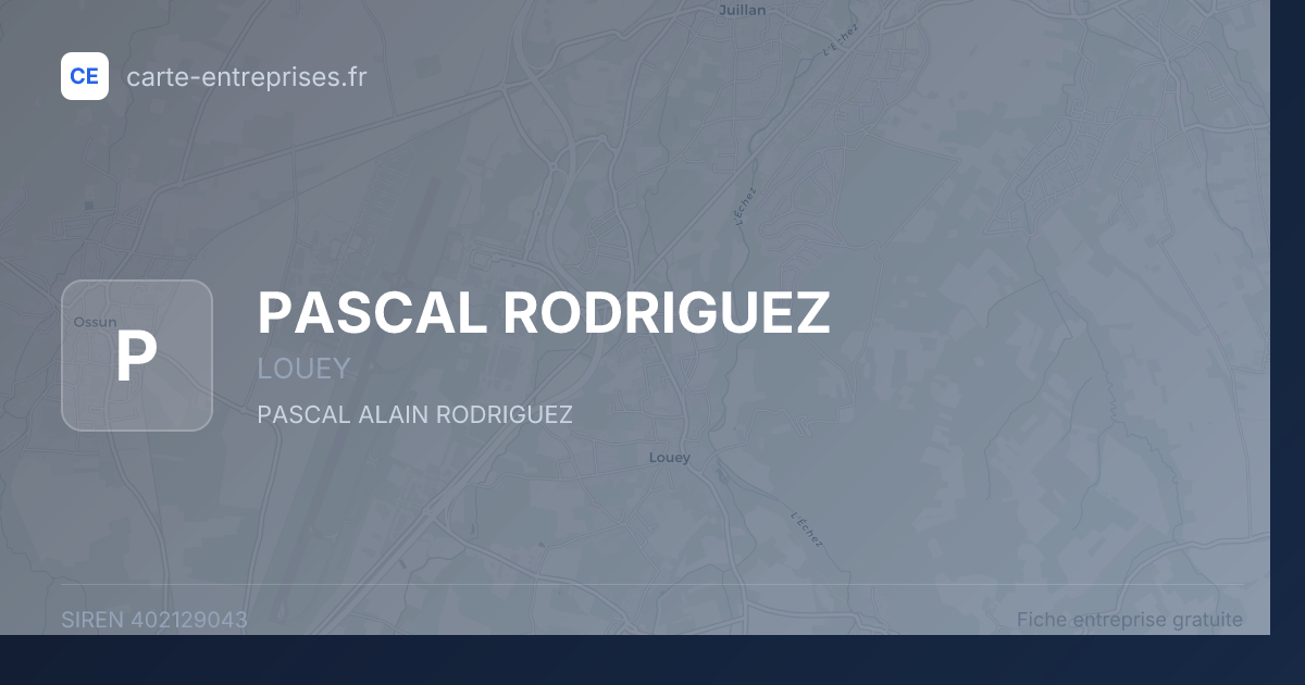 PASCAL RODRIGUEZ — 402129043 — fiche entreprise