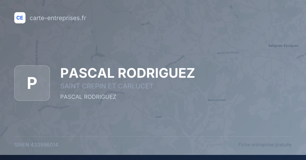 PASCAL RODRIGUEZ — 433996014 — fiche entreprise