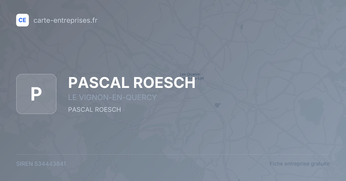 PASCAL ROESCH — 534443841 — fiche entreprise