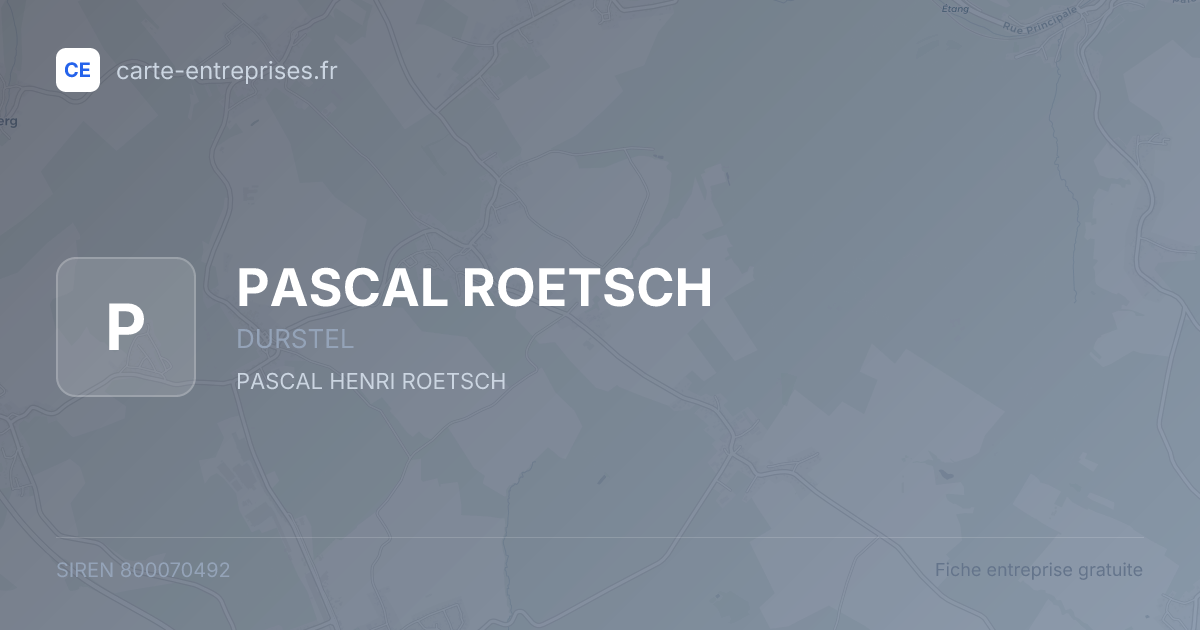 PASCAL ROETSCH — 800070492 — fiche entreprise