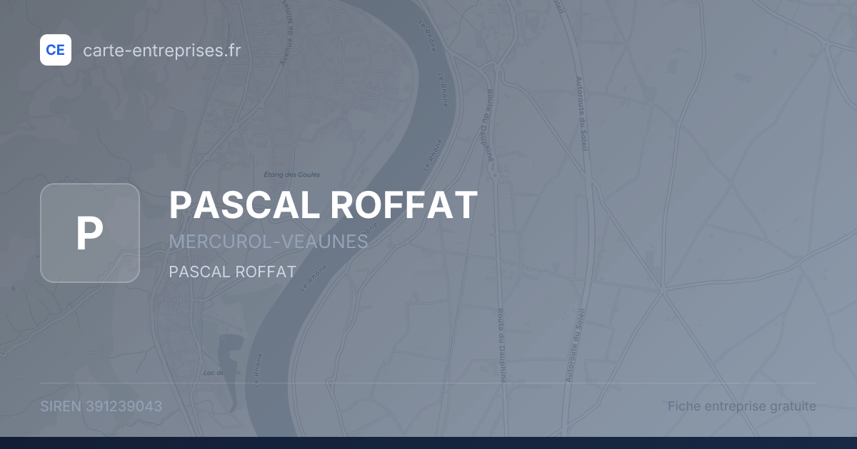 PASCAL ROFFAT — 391239043 — fiche entreprise