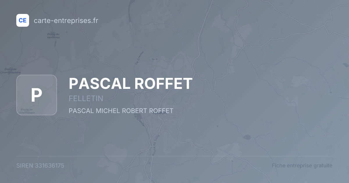 PASCAL ROFFET — 331636175 — fiche entreprise