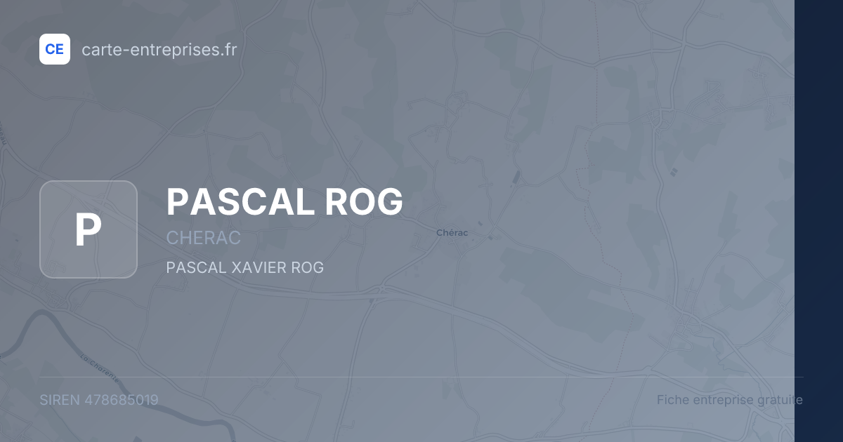 PASCAL ROG — 478685019 — fiche entreprise