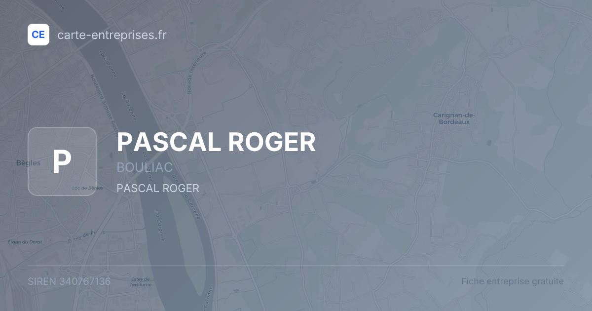PASCAL ROGER — 340767136 — fiche entreprise