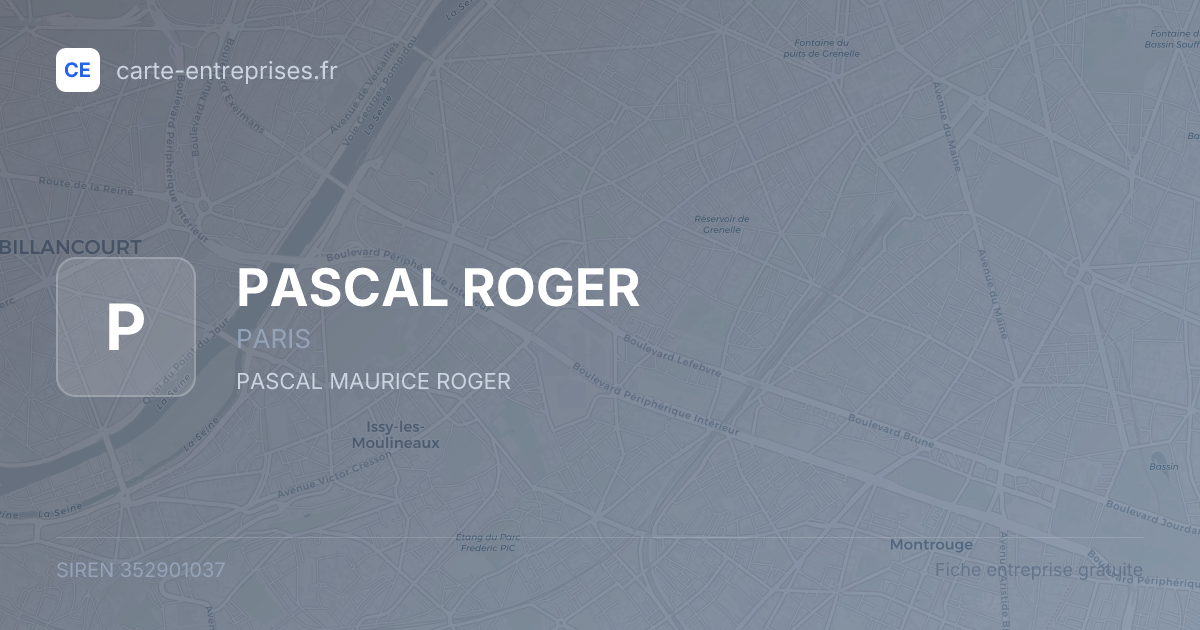 PASCAL ROGER — 352901037 — fiche entreprise