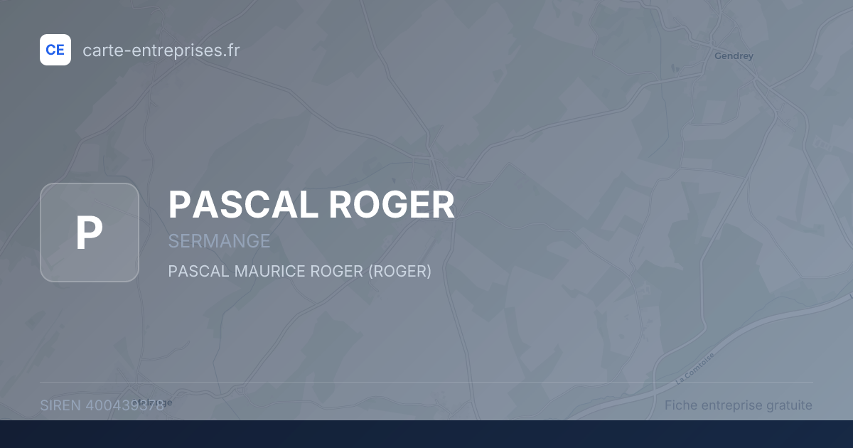 PASCAL ROGER — 400439378 — fiche entreprise