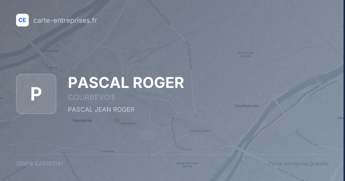 PASCAL ROGER — 424751741 — fiche entreprise
