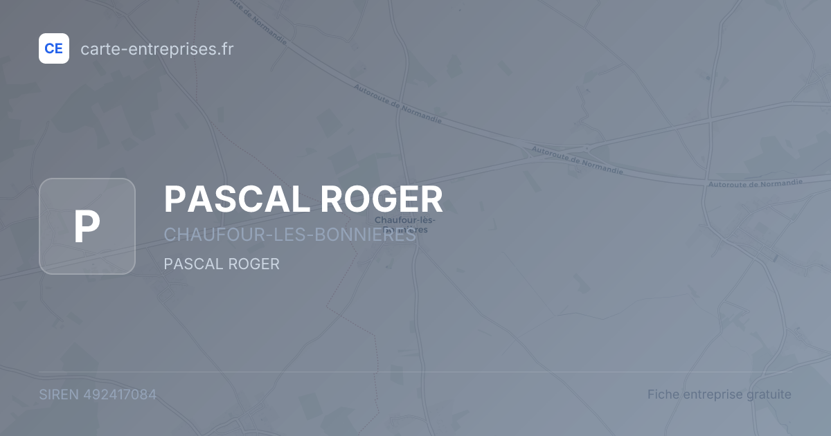 PASCAL ROGER — 492417084 — fiche entreprise