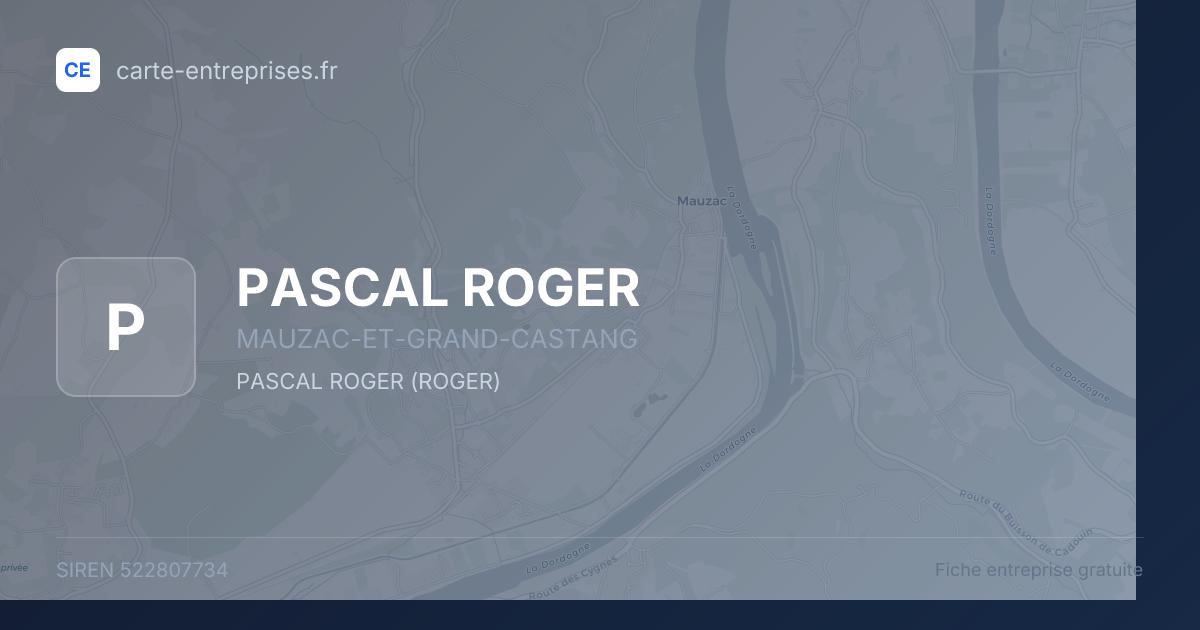 PASCAL ROGER — 522807734 — fiche entreprise