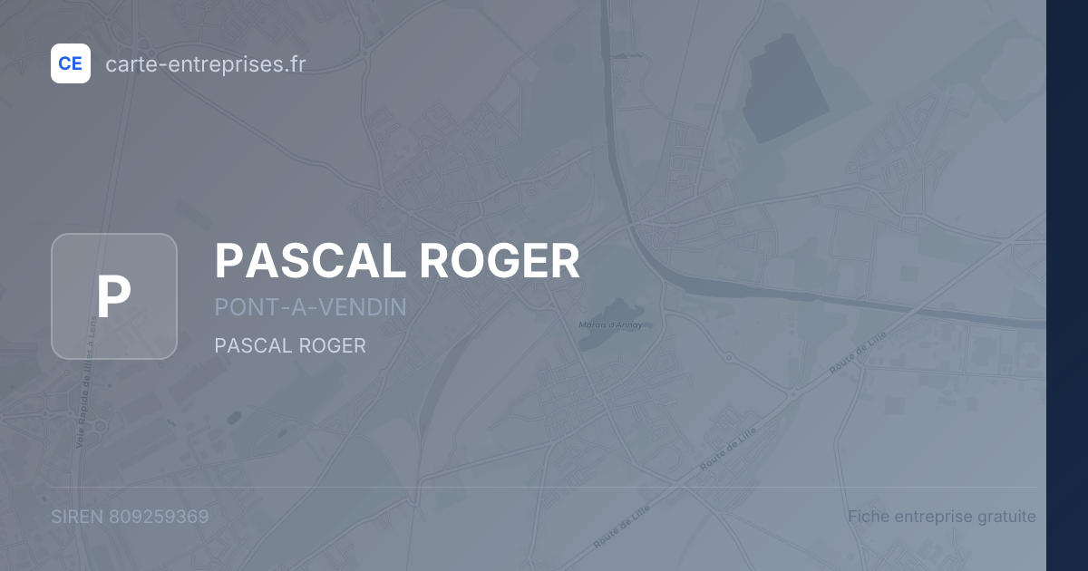 PASCAL ROGER — 809259369 — fiche entreprise