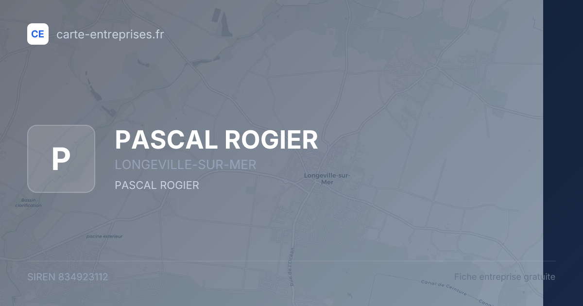 PASCAL ROGIER — 834923112 — fiche entreprise