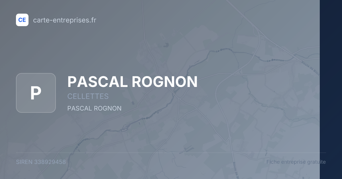 PASCAL ROGNON — 338929458 — fiche entreprise