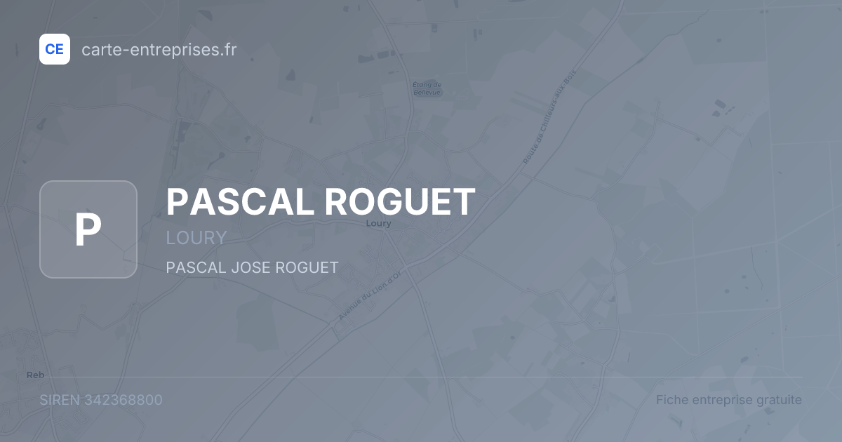 PASCAL ROGUET — 342368800 — fiche entreprise