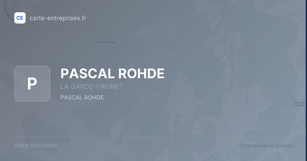 PASCAL ROHDE — 509239158 — fiche entreprise