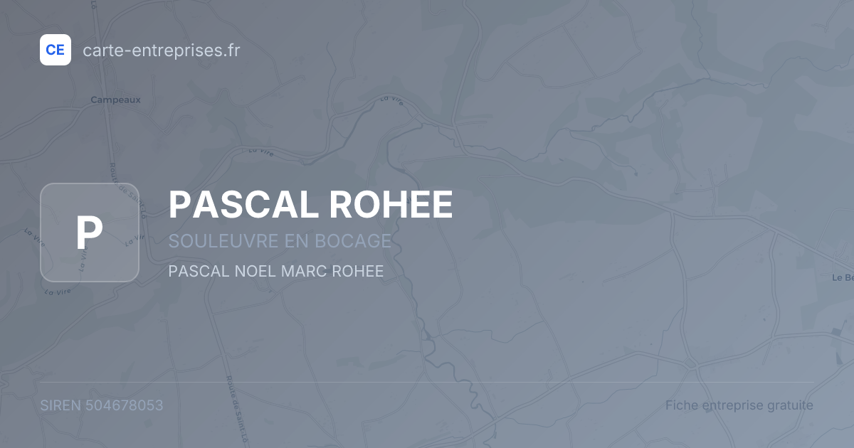 PASCAL ROHEE — 504678053 — fiche entreprise
