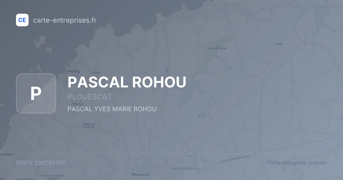 PASCAL ROHOU — 338265366 — fiche entreprise