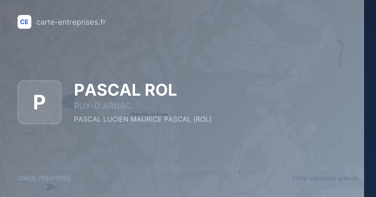 PASCAL ROL — 788413995 — fiche entreprise