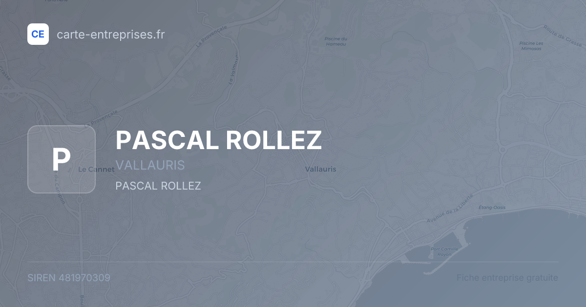 PASCAL ROLLEZ — 481970309 — fiche entreprise