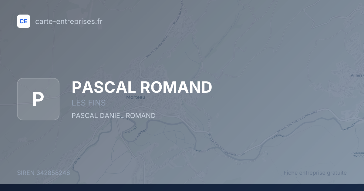 PASCAL ROMAND — 342858248 — fiche entreprise