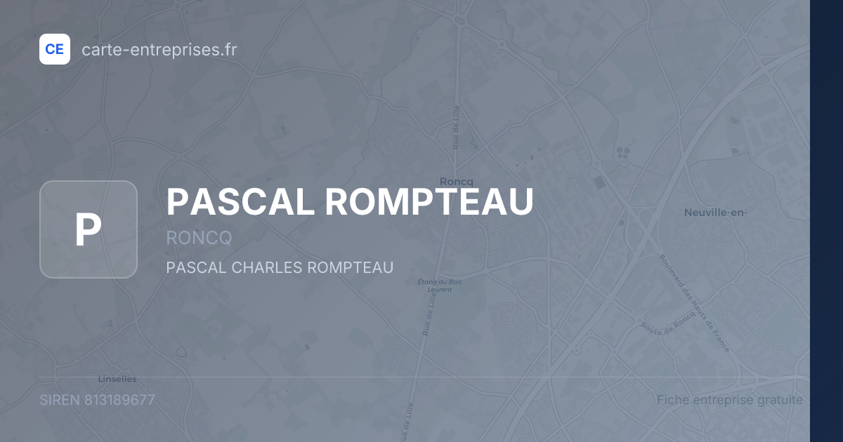 PASCAL ROMPTEAU — 813189677 — fiche entreprise