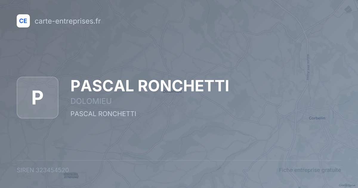 PASCAL RONCHETTI — 323454520 — fiche entreprise