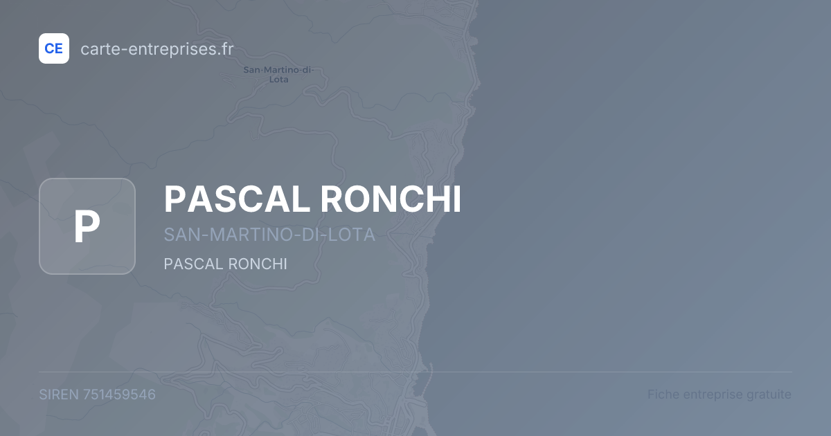 PASCAL RONCHI — 751459546 — fiche entreprise