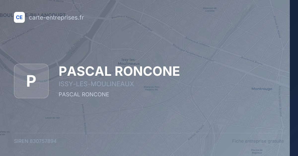 PASCAL RONCONE — 830757894 — fiche entreprise