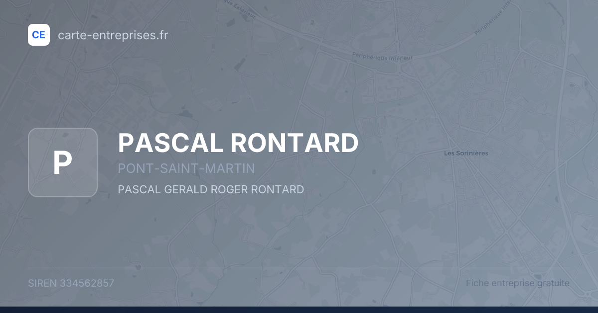 PASCAL RONTARD — 334562857 — fiche entreprise
