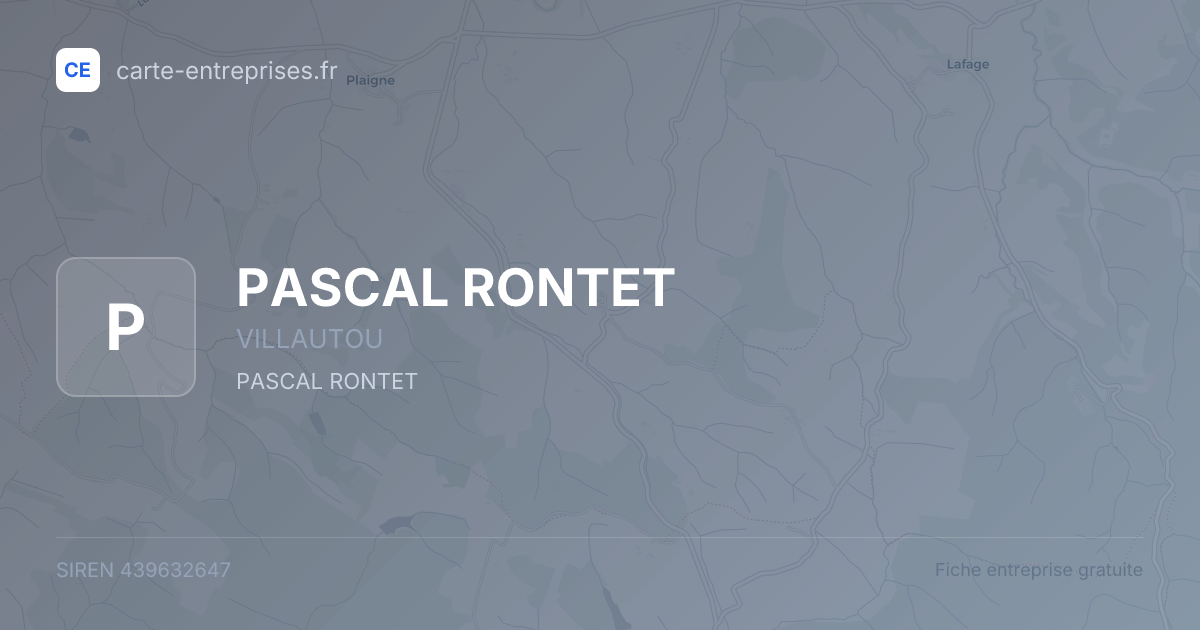 PASCAL RONTET — 439632647 — fiche entreprise