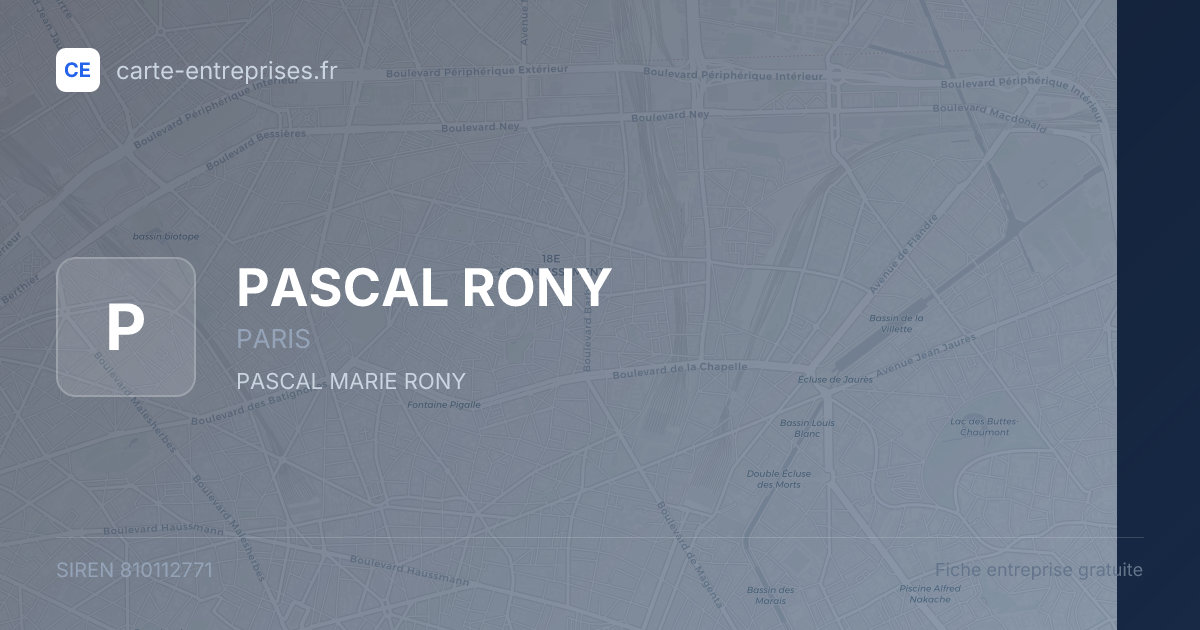 PASCAL RONY — 810112771 — fiche entreprise
