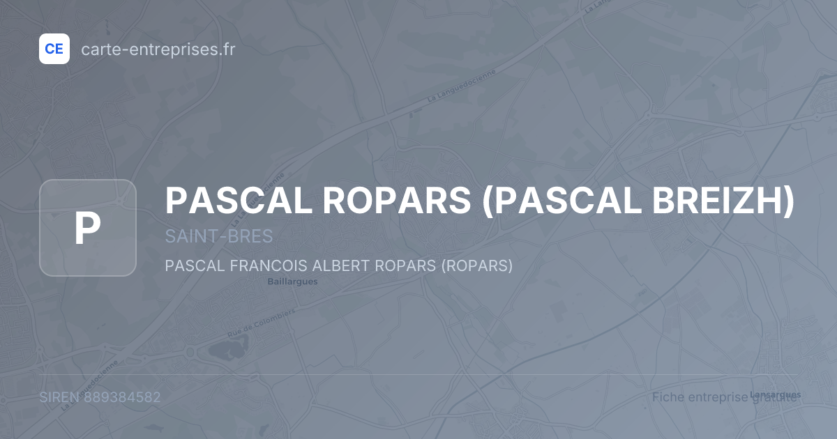 PASCAL ROPARS (PASCAL BREIZH) — 889384582 — fiche entreprise