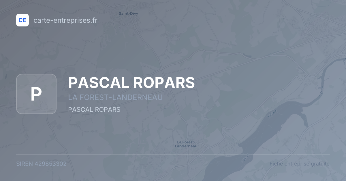 PASCAL ROPARS — 429853302 — fiche entreprise