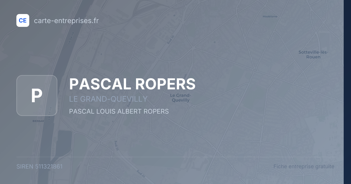PASCAL ROPERS — 511321861 — fiche entreprise