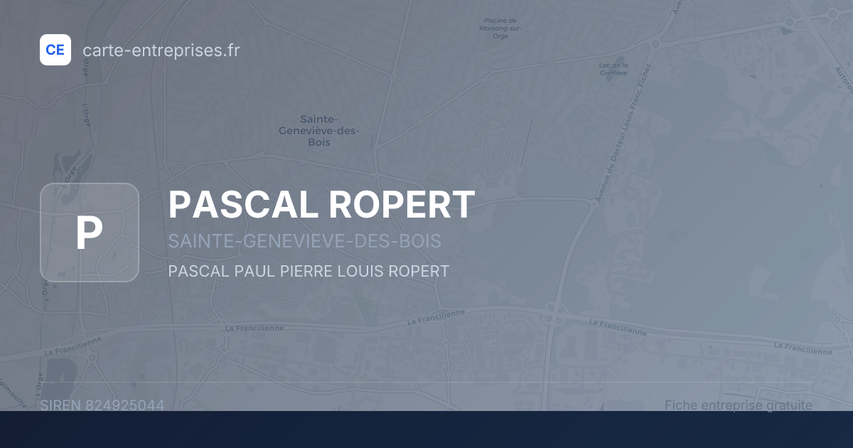 PASCAL ROPERT — 824925044 — fiche entreprise