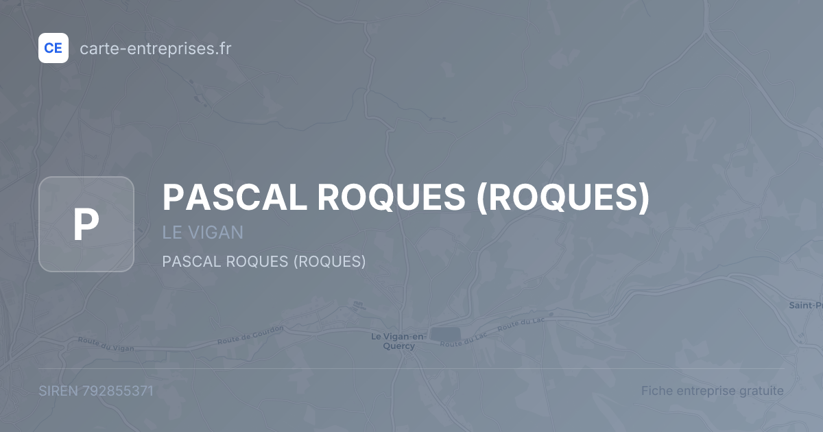 PASCAL ROQUES (ROQUES) — 792855371 — fiche entreprise