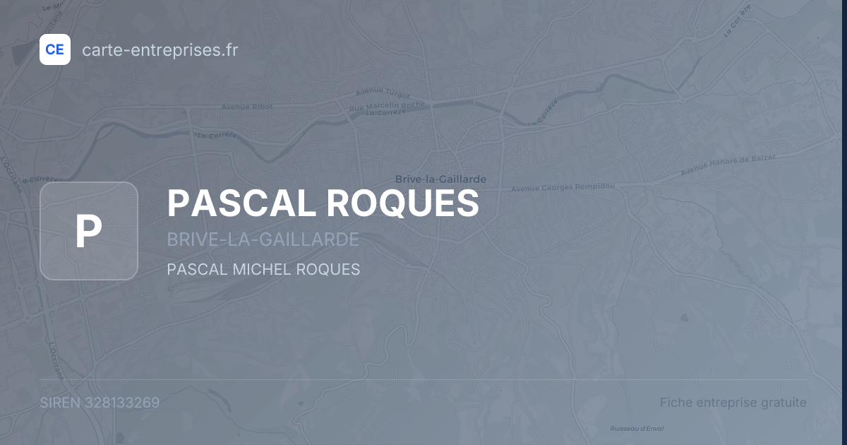 PASCAL ROQUES — 328133269 — fiche entreprise