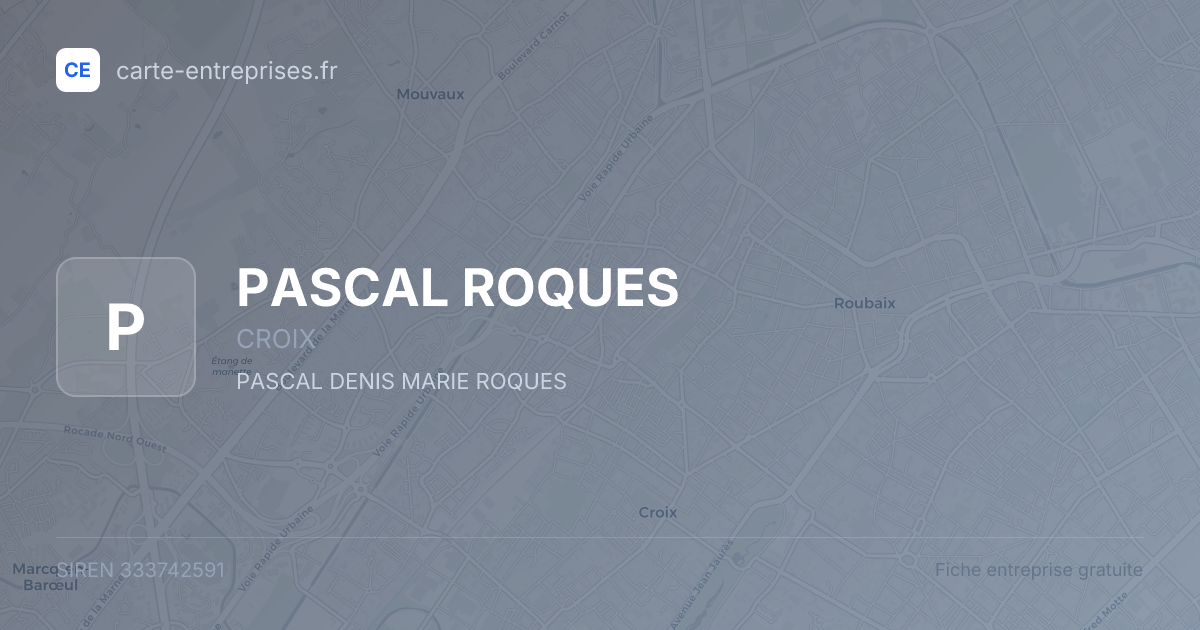 PASCAL ROQUES — 333742591 — fiche entreprise