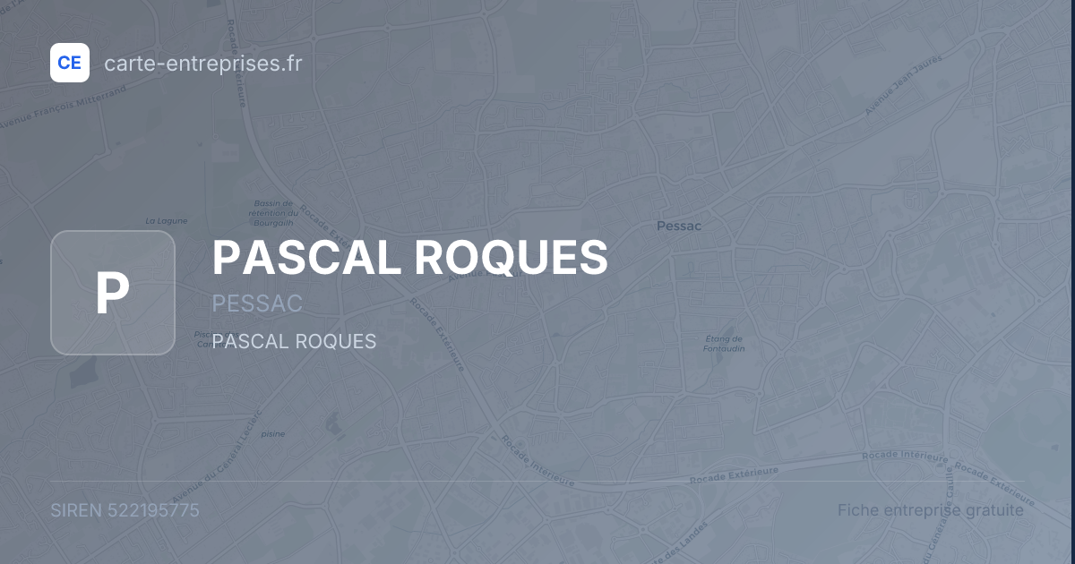 PASCAL ROQUES — 522195775 — fiche entreprise
