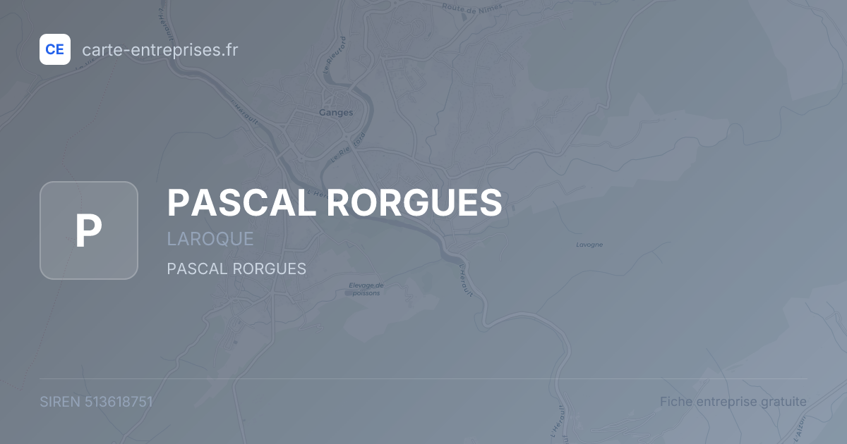 PASCAL RORGUES — 513618751 — fiche entreprise