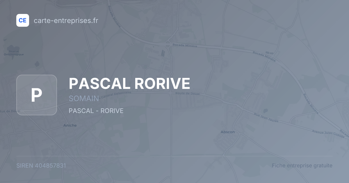 PASCAL RORIVE — 404857831 — fiche entreprise