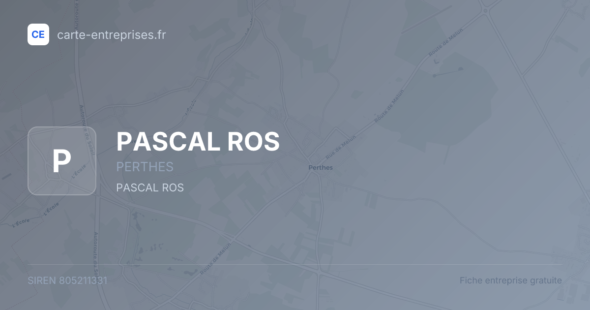 PASCAL ROS — 805211331 — fiche entreprise