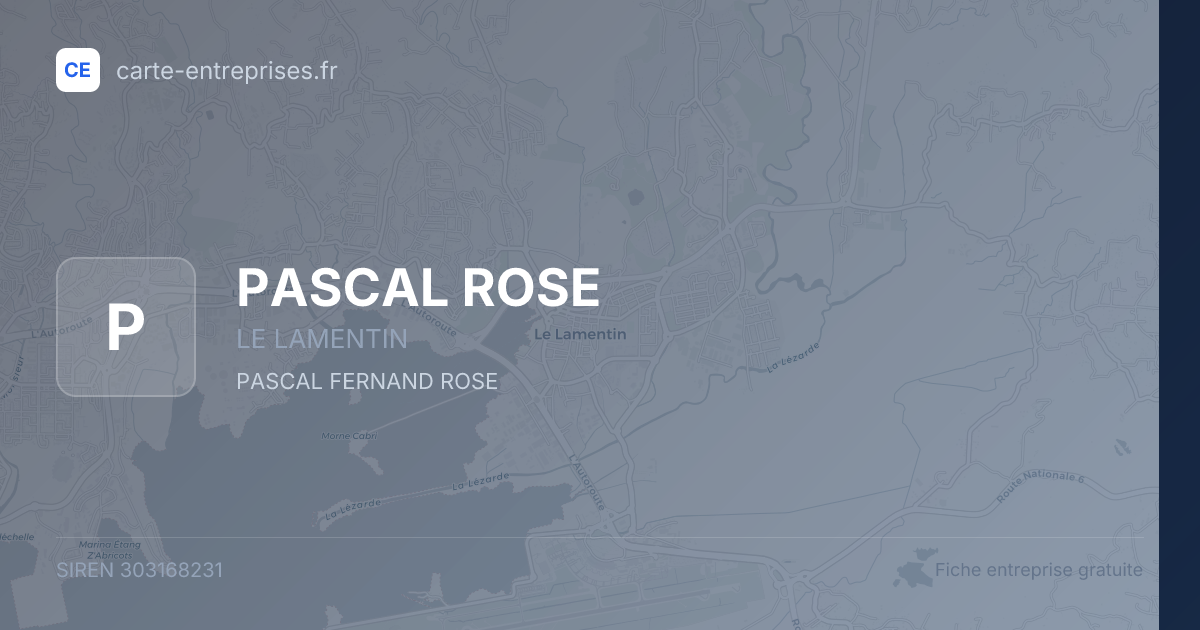 PASCAL ROSE — 303168231 — fiche entreprise