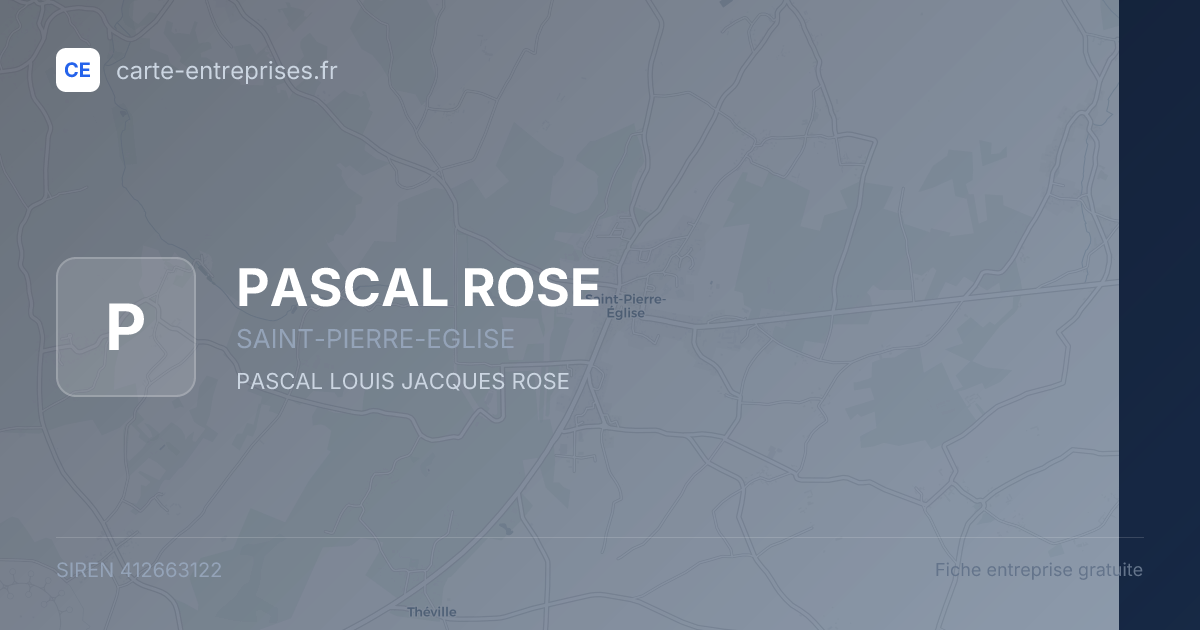 PASCAL ROSE — 412663122 — fiche entreprise