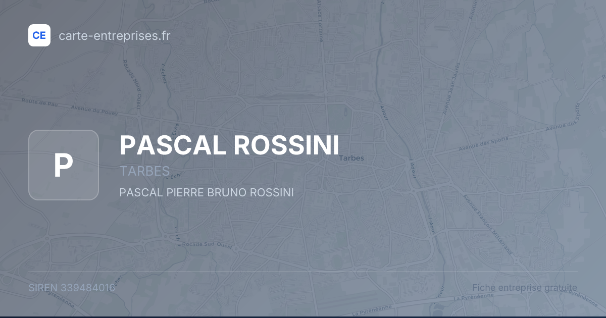 PASCAL ROSSINI — 339484016 — fiche entreprise