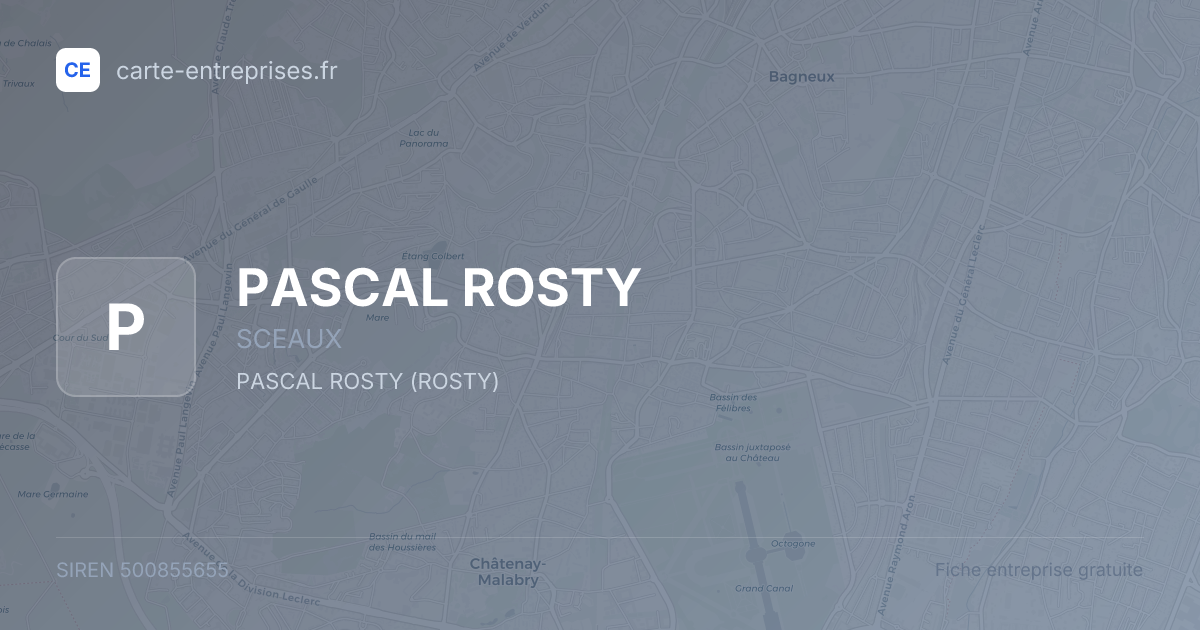 PASCAL ROSTY — 500855655 — fiche entreprise