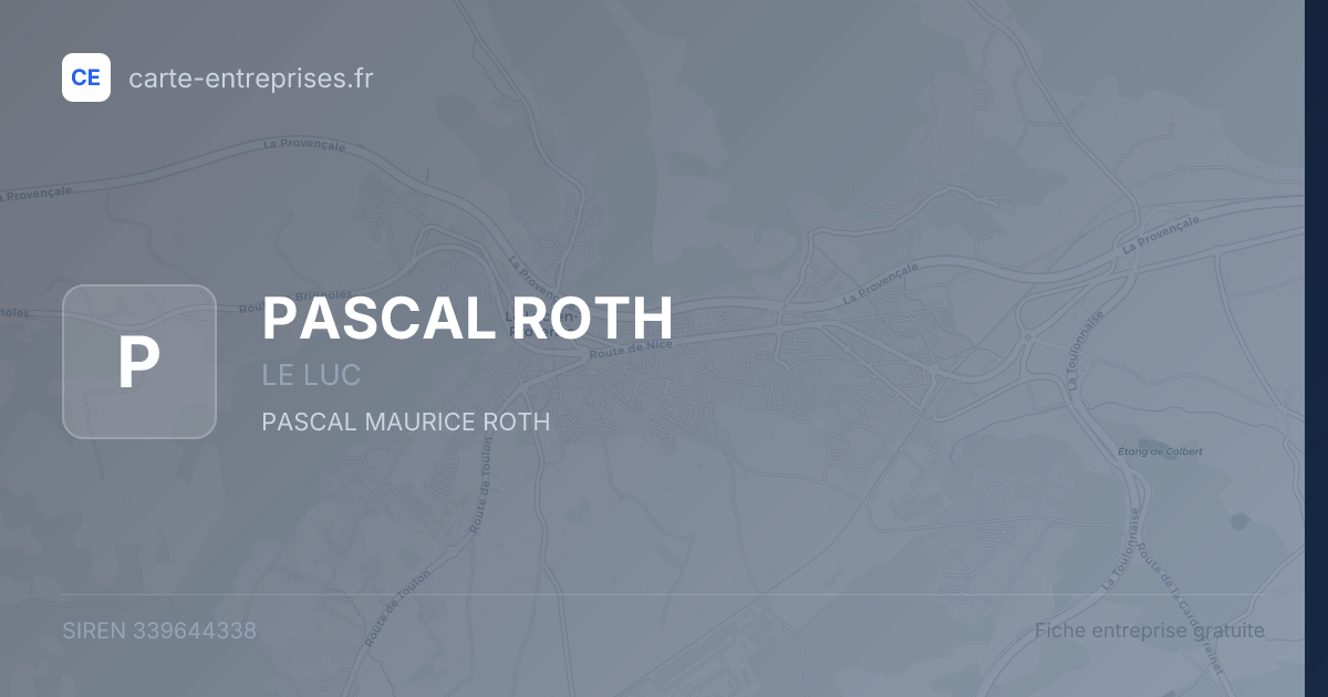 PASCAL ROTH — 339644338 — fiche entreprise