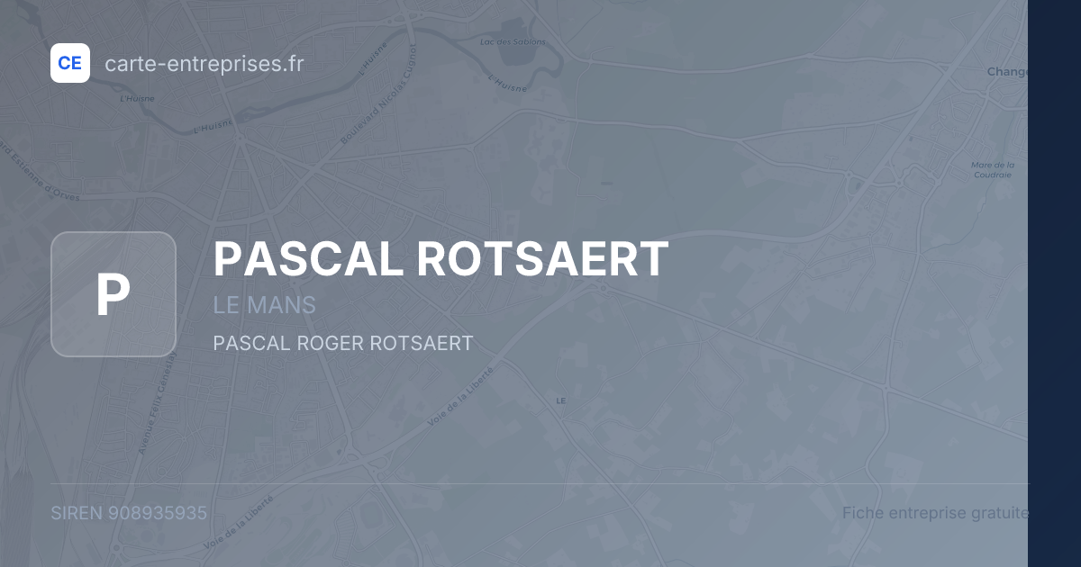PASCAL ROTSAERT — 908935935 — fiche entreprise
