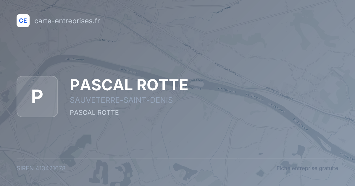 PASCAL ROTTE — 413421678 — fiche entreprise