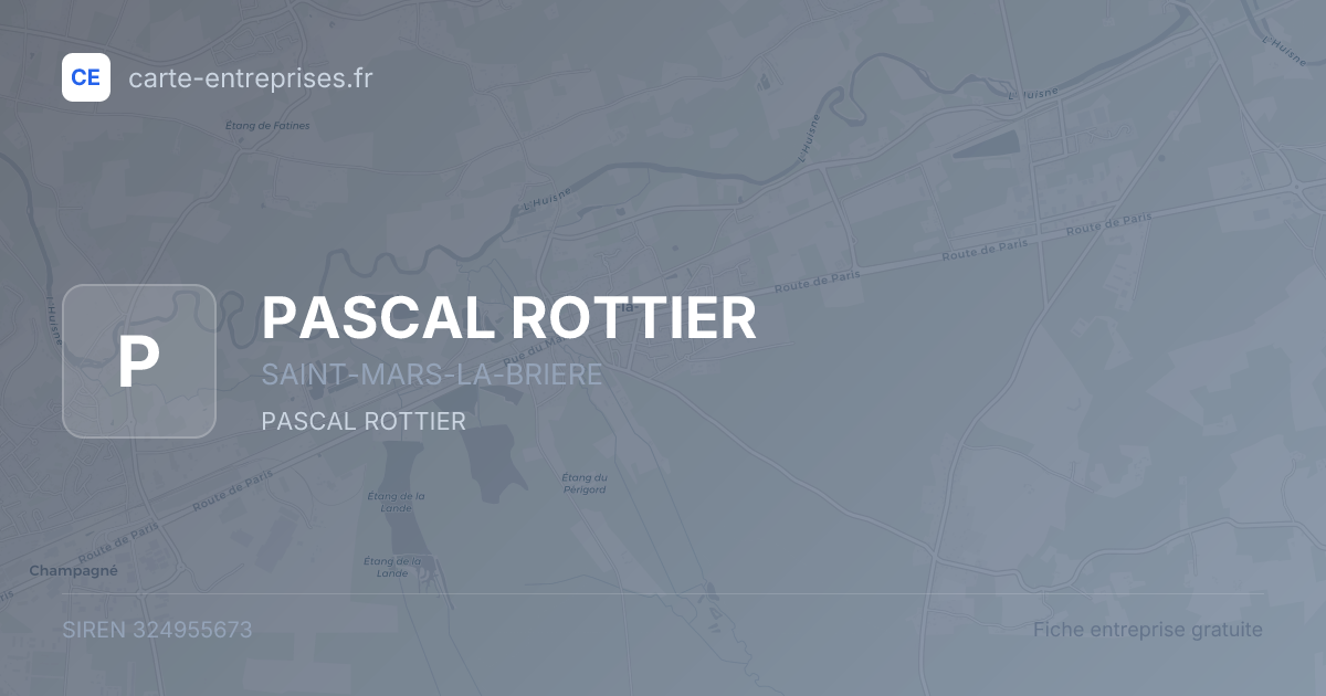 PASCAL ROTTIER — 324955673 — fiche entreprise